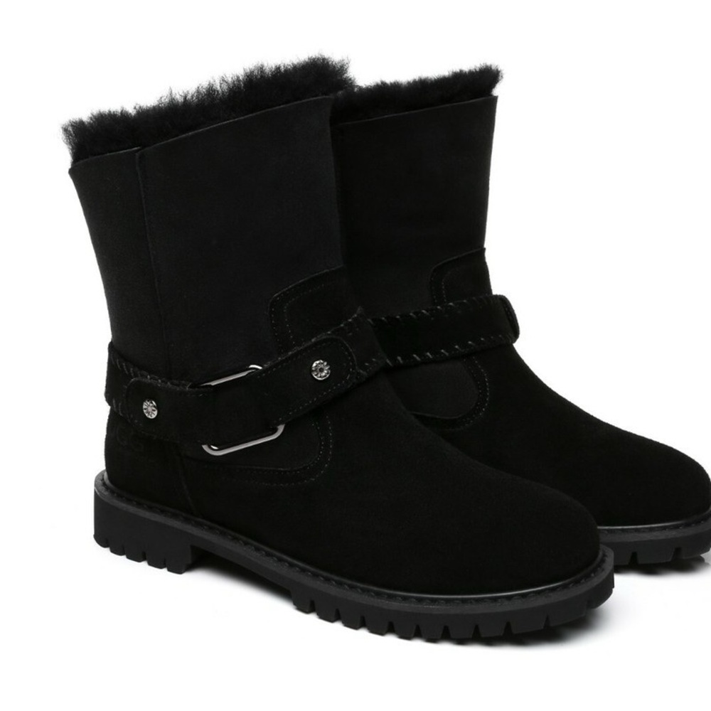 Ugg Australian Shepherd Women Boots Genuine Sheepskin Lining Suede Upper Sarah